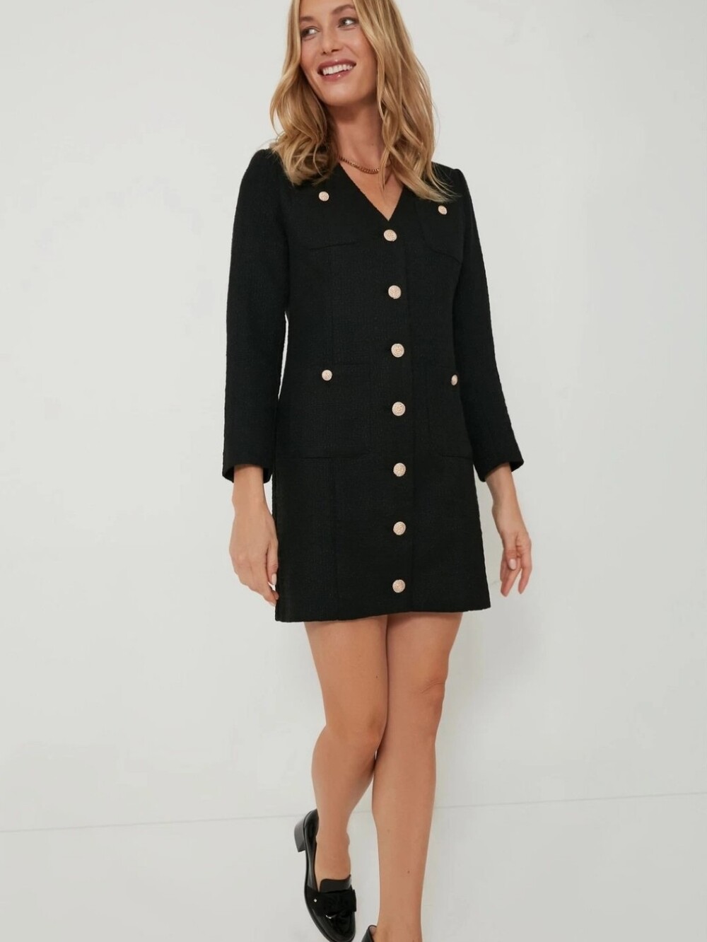 Pomander Place by Tuckernuck Black Keira Tweed Dress Medium